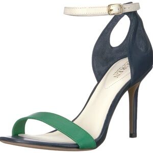 RALPH LAUREN Women's Gretchin Open-Toe High-Heel Shoes, Blue/ Green, 8B 🆕